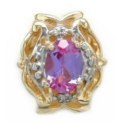 B589 14K CREATED ALEXANDRITE SLIDE 